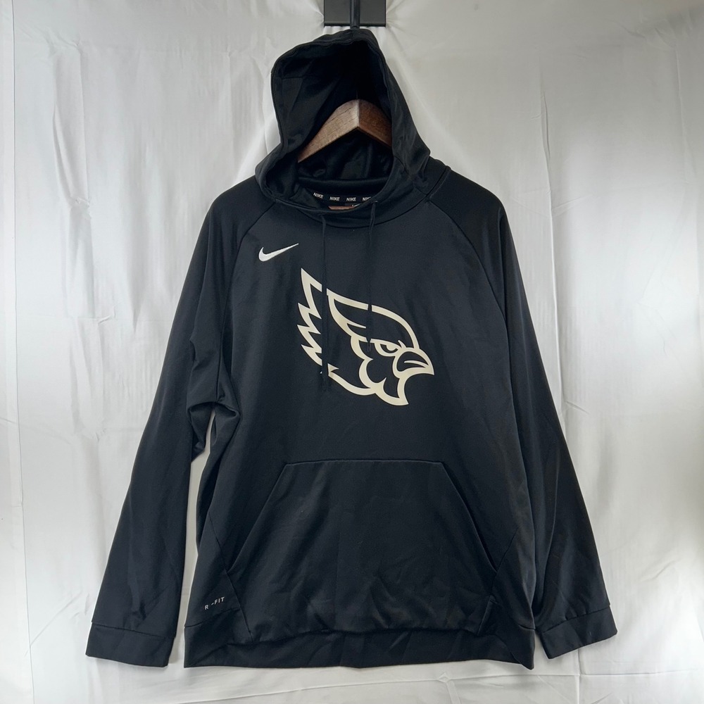 Nike Hoodie Mens XL Black Cardinals Logo Dri-FIT Graphic Pullover 867302-010
